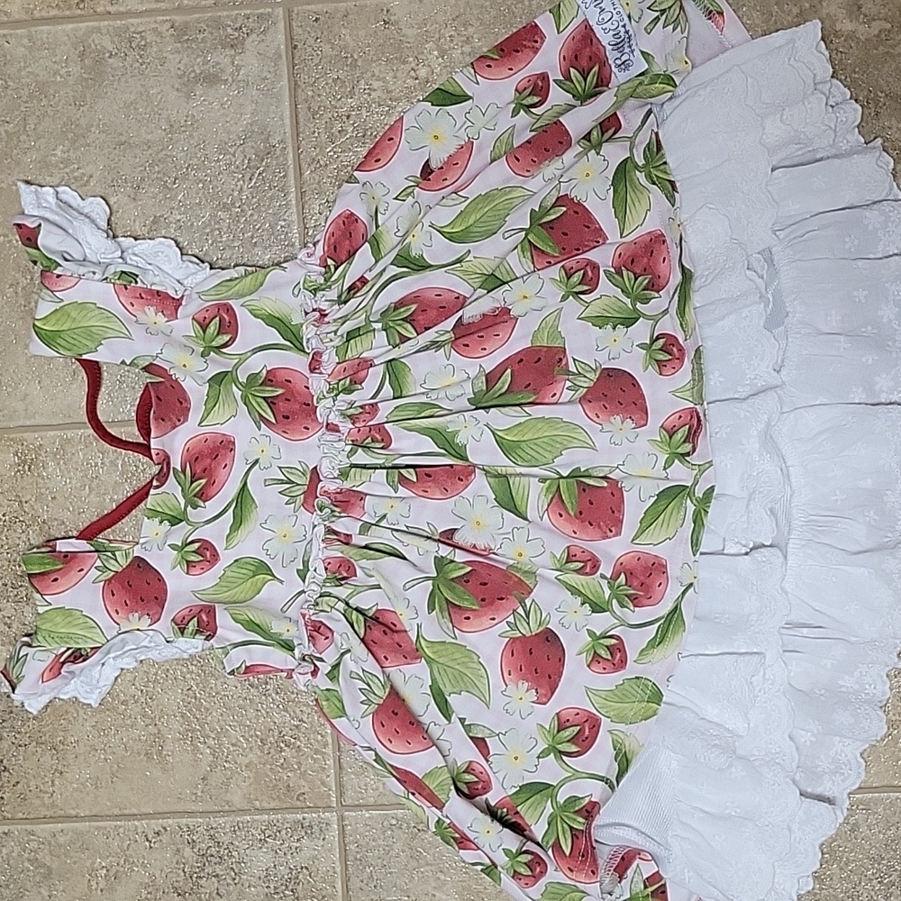 Strawberry Print Kids Dress omi jo